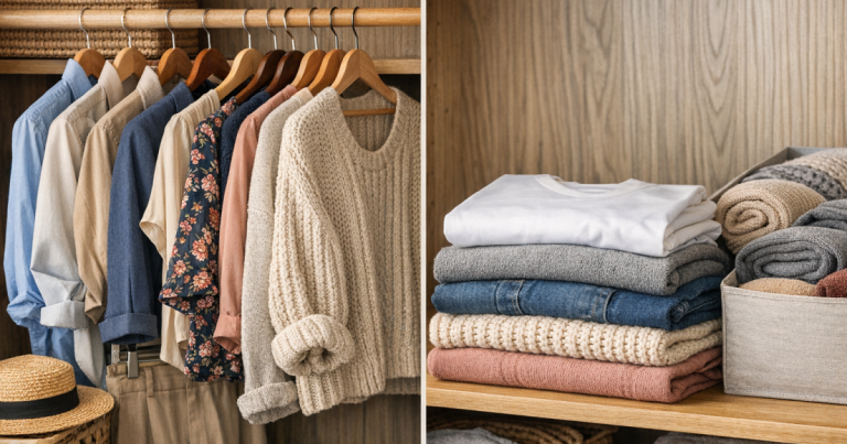 hanging vs folding clothes