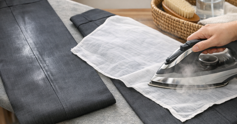 pressing cloths prevent shine