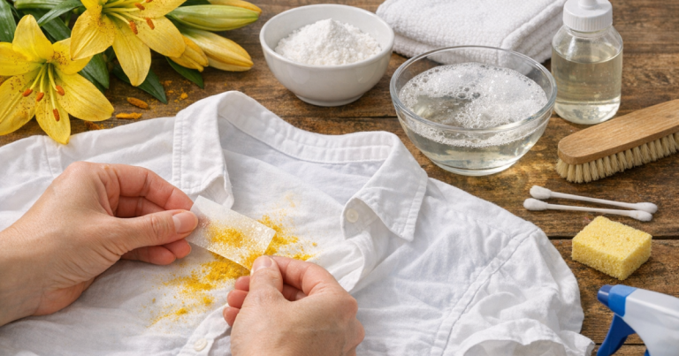 remove pollen stains