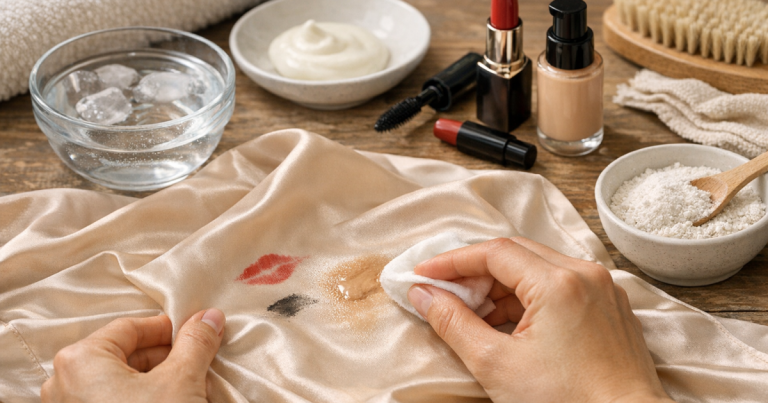 remove make-up from silk