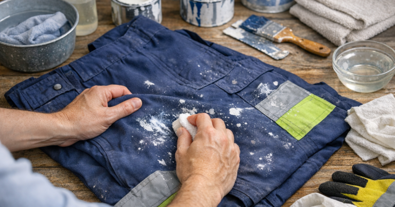 remove paint splashes from workwear