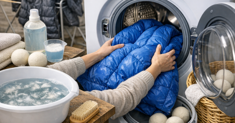 wash a down jacket