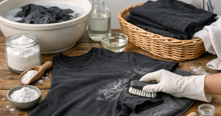 deodorant build-up on black T-shirts