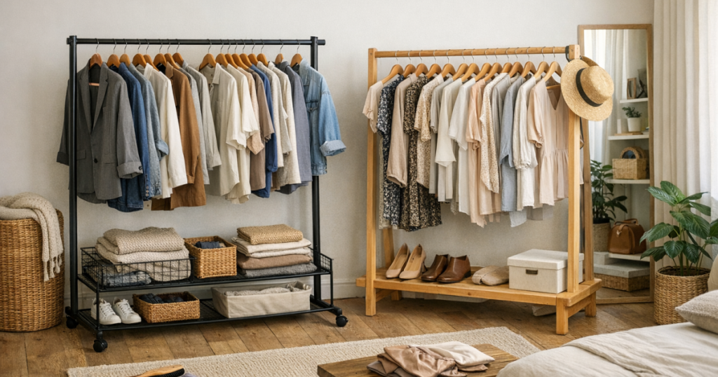 freestanding clothes rails
