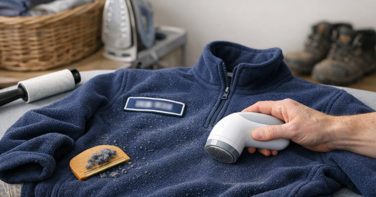 remove bobbles from work fleeces
