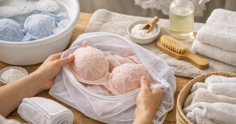 wash bras without bending underwire